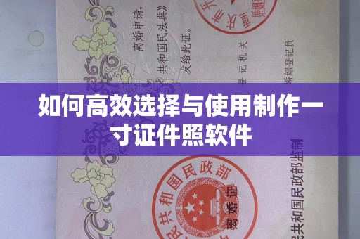 长沙如何高效选择与使用制作一寸证件照软件